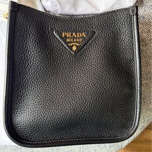 Prada Black Textured Leather Pouch